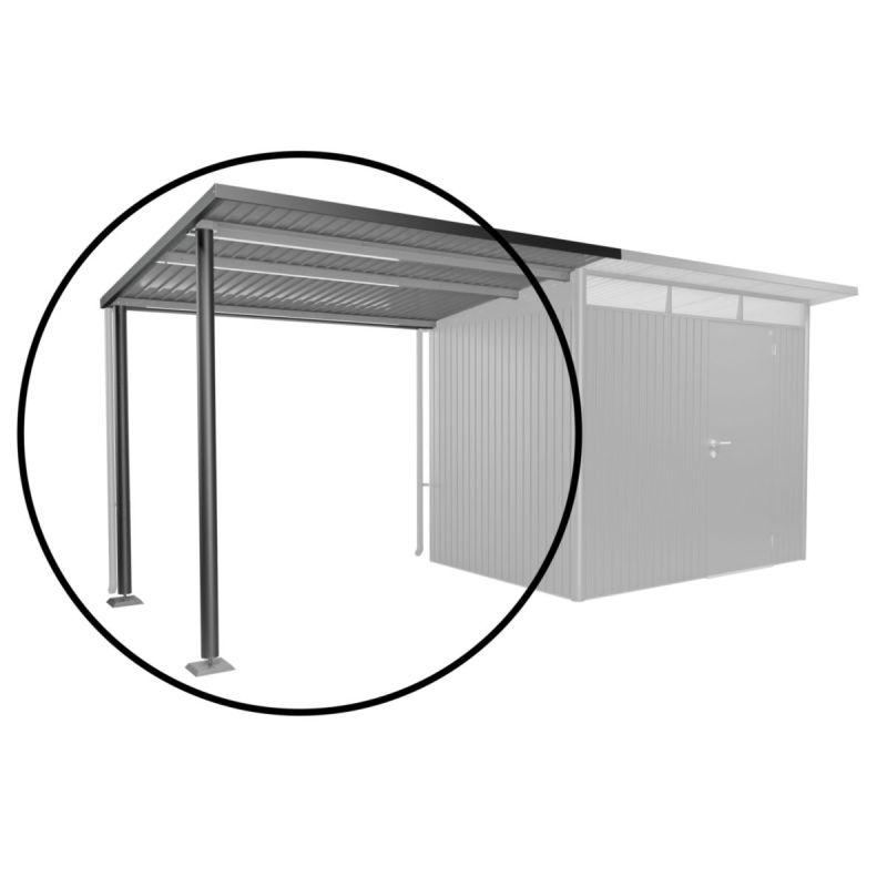 Biohort Seitendach GHA A1/A5 Gr. L 243 x 220 x 218 cm dunkelgrau-metallic