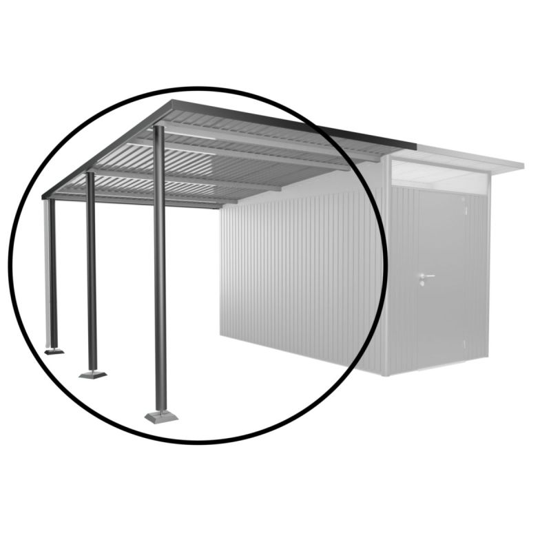 Biohort Seitendach GHA A4/A8 Gr. L 243 x 340 x 218 cm dunkelgrau-metallic