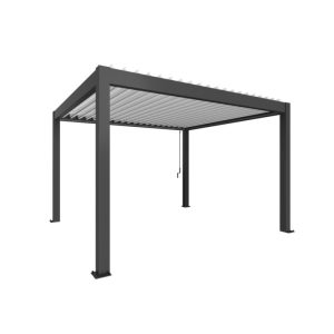 Biohort Pergola Gr. 4×3,5 dunkelgrau-met/weiss 404,5x 367,5x 264 cm