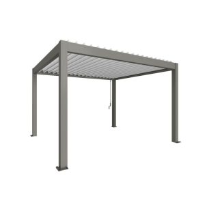 Biohort Pergola Gr. 4×3,5 quarzgrau-met/weiss 404,5x 367,5x 264 cm