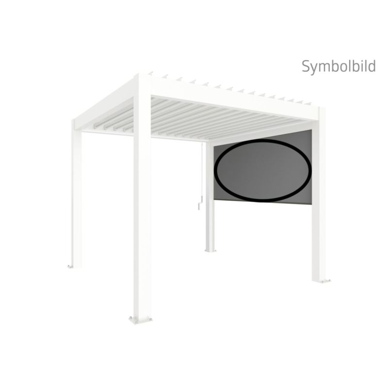 Biohort Sonnenschutzrollo 3,5m weiß mit ZIP Funktion für Pergola