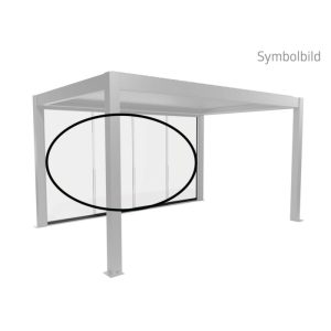Biohort Glasschiebewand Klarglas 3,5m dunkelgrau-metallic für Pergola