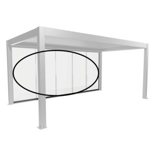 Biohort Glasschiebewand Klarglas 5,5m quarzgrau-metallic für Pergola