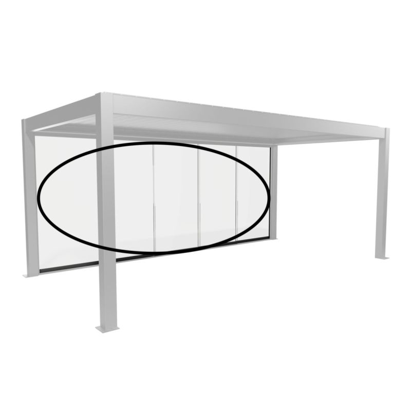 Biohort Glasschiebewand Klarglas 6m dunkelgrau-metallic für Pergola