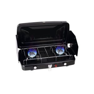 Camplux Propangas Campingkocher 2 Brenner 2,4 kW Tragbar 50 mbar Winddicht Camplux Propangas Campingkocher 2 Brenner 2,4 kW Tragbar 50 mbar Winddicht