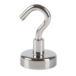 Suki Topfmagnet Neodym mit Schraubhaken M5 Ø 25 x 40 mm, silber Suki Topfmagnet Neodym mit Schraubhaken M5 Ø 25 x 40 mm, silber