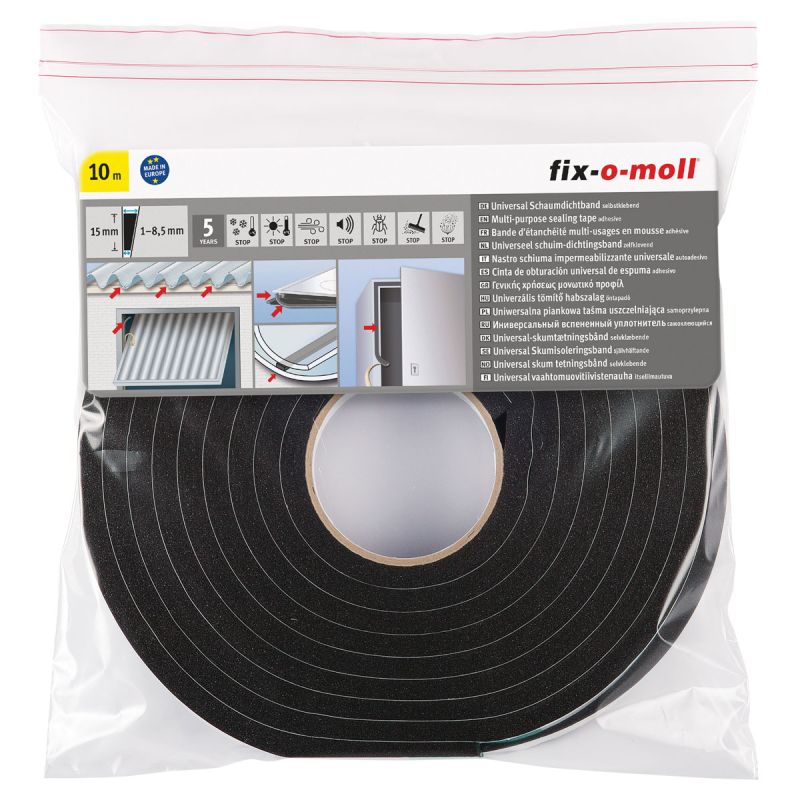 Universal-Schaumdichtung selbstklebend 10m 15x9 mm