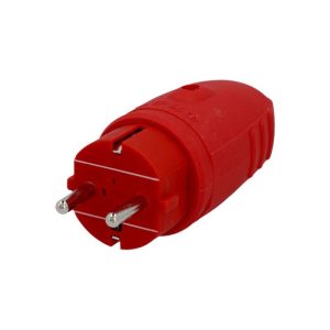 Unitec Schuko-Stecker Gummi m. PVC-Einsatz rot Unitec Schuko-Stecker Gummi m. PVC-Einsatz rot