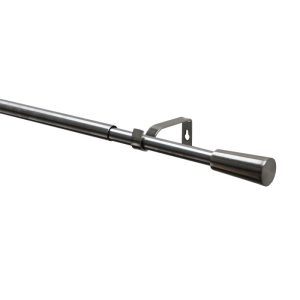 Gardinenstangen Set Kos Cone ausziehbar Durchmesser 16/19 mm 190-340 cm Edelstahl-Optik Gardinenstangen Set Kos Cone ausziehbar Durchmesser 16/19 mm 190-340 cm Edelstahl-Optik
