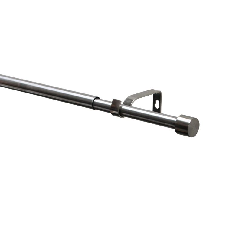 Gardinenstangen Set Kos Cap ausziehbar Durchmesser 16/19 mm 190-340 cm Edelstahl-Optik