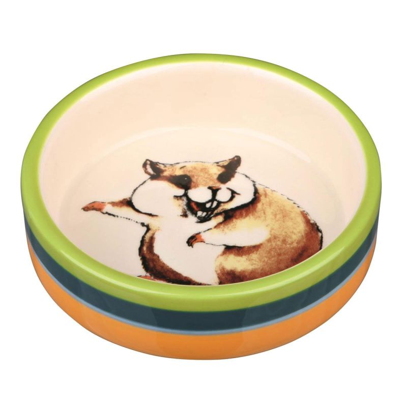 Trixie Keramiknapf Hamster bunt/creme 80 ml /, Ø8 cm