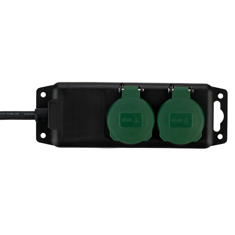 REV Ritter Steckdosenleiste IP 44 2-fach 1,4 m scharz-grün