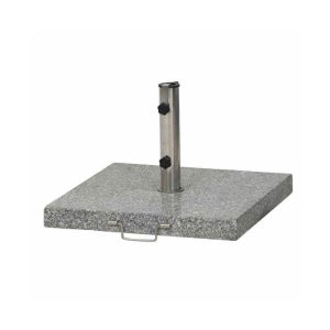 Siena Garden Granit-Schirmständer 45 kg, 54x54x5,5 cm, hellgrau, für Schirmstock-Ø 25-48 mm, inkl. Rollen