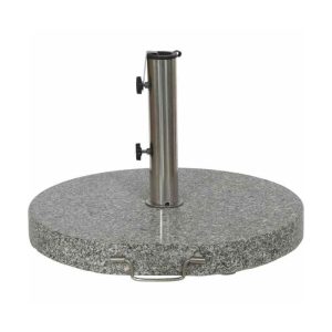Siena Garden Granit-Schirmständer 40 kg, Ø50×6 cm, hellgrau, für Schirmstock-Ø 25-48 mm, inkl. Rollen