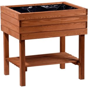 dobar Breites Hochbeet 80 x 80 x 58 cm braun dobar Breites Hochbeet 80 x 80 x 58 cm braun