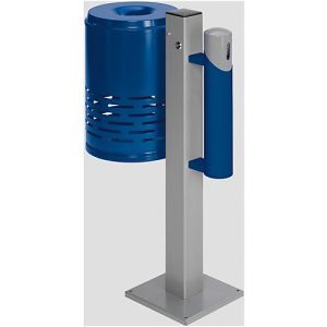 Abfalleimer/Ascher-Kombination, enzianblau/enzianblau/silber Abfalleimer/Ascher-Kombination, enzianblau/enzianblau/silber