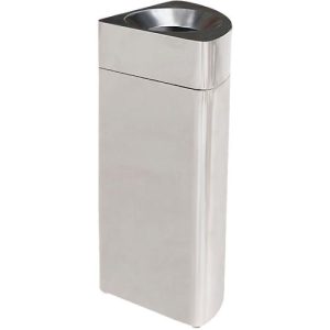Abfallsammler Orgavente, Stahl, Volumen 30 l, Dreieck, B 350 x T 350 x H 760 mm, selbstlöschender Eimer, Edelstahl Abfallsammler Orgavente, Stahl, Volumen 30 l, Dreieck, B 350 x T 350 x H 760 mm, selbstlöschender Eimer, Edelstahl