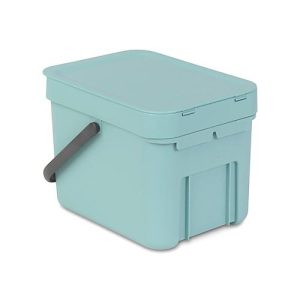 Abfallsammler Sort & Go, rechteckig, mit Wandhalterung, Deckel & Griff, 6 l, Kunststoff, mintgrün Abfallsammler Sort & Go, rechteckig, mit Wandhalterung, Deckel & Griff, 6 l, Kunststoff, mintgrün