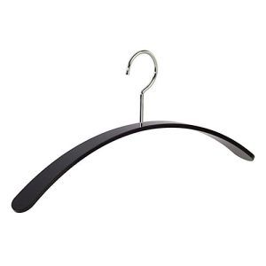 Acryl-Kleiderbügel Pador-Concept Curve, Bügelstärke 6 mm, verchromter, drehbarer Haken, 4 Stück, schwarz Acryl-Kleiderbügel Pador-Concept Curve, Bügelstärke 6 mm, verchromter, drehbarer Haken, 4 Stück, schwarz
