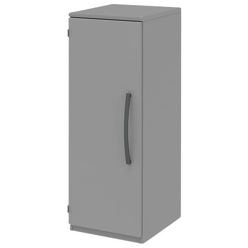 Aktenschrank BARI, 3 OH, 2 Böden, Türanschlag links, B 427 x T 430 x H 1117 mm, mittelgrau/mittelgrau