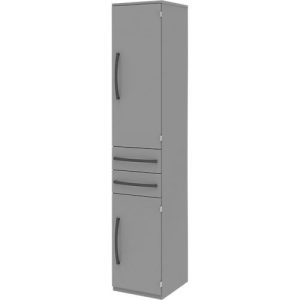 Aktenschrank BARI, 6 OH, 3 Böden, 2 Schübe, Türanschlag rechts, B 427 x T 430 x H 2174 mm, m.grau/m.grau/anthrazit Aktenschrank BARI, 6 OH, 3 Böden, 2 Schübe, Türanschlag rechts, B 427 x T 430 x H 2174 mm, m.grau/m.grau/anthrazit