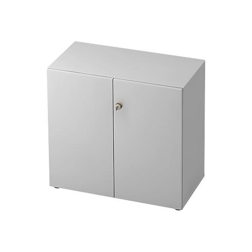 Aktenschrank TOPAS LINE, 2 Ordnerhöhen, Türen abschließbar, lichtgrau/lichtgrau