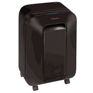 Aktenvernichter Fellowes® Microshred LX 201, Mikropartikelschnitt 2 x 12 mm, P-5, 22 l, 12 Blatt Schnittleistung, mit Rollen, schwarz Aktenvernichter Fellowes® Microshred LX 201, Mikropartikelschnitt 2 x 12 mm, P-5, 22 l, 12 Blatt Schnittleistung, mit Rollen, schwarz