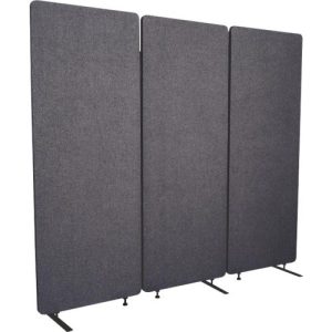Akustik-Raumteiler Luxor, 3 Paneele, mit Standfüßen, ca. 19 kg, Gesamtmaße B 1830 x T 35 x H 1680 mm, recycelte Materialien, schiefergrau Akustik-Raumteiler Luxor, 3 Paneele, mit Standfüßen, ca. 19 kg, Gesamtmaße B 1830 x T 35 x H 1680 mm, recycelte Materialien, schiefergrau