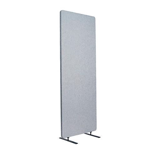 Akustischer Raumteiler, Einzelexemplar, rechteckig, Hochkant-Format, mit Standfüßen, B 600 x T 350 x H 1680 mm, PET-Filz, hellgrau