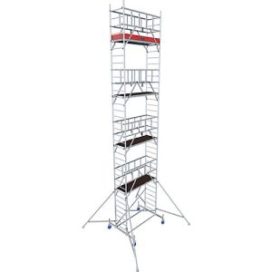 Alu-Fahrgerüst Krause ProTec, 200 kg/m², TÜV-geprüft, gebremste Rollen, L 2000 x B 700 x H 10300 mm Alu-Fahrgerüst Krause ProTec, 200 kg/m², TÜV-geprüft, gebremste Rollen, L 2000 x B 700 x H 10300 mm