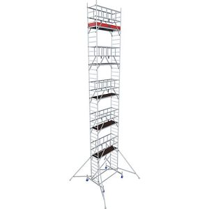 Alu-Fahrgerüst Krause ProTec, 200 kg/m², TÜV-geprüft, gebremste Rollen, L 2000 x B 700 x H 12300 mm Alu-Fahrgerüst Krause ProTec, 200 kg/m², TÜV-geprüft, gebremste Rollen, L 2000 x B 700 x H 12300 mm
