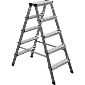 Alu-Stufendoppelleiter, 2 x 5 Stufen Alu-Stufendoppelleiter, 2 x 5 Stufen