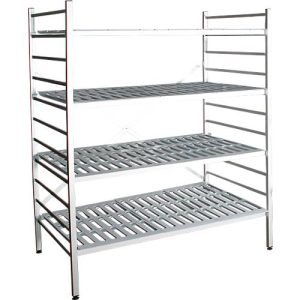 Aluminium-Steckregal, Grundfeld, mit 4 Kunststoff-Rost-Fachböden, H 1950 x B 1500 x T 600 mm Aluminium-Steckregal, Grundfeld, mit 4 Kunststoff-Rost-Fachböden, H 1950 x B 1500 x T 600 mm