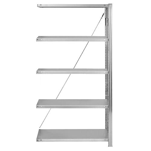 Anbau-Steckregal Orion Plus, verzinkt, B 1300 x T 400 x H 2000 mm