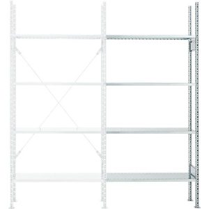 Anbauregal, 4 Böden, H 2278 x B 1055 x T 300 mm, verzinkt Anbauregal, 4 Böden, H 2278 x B 1055 x T 300 mm, verzinkt