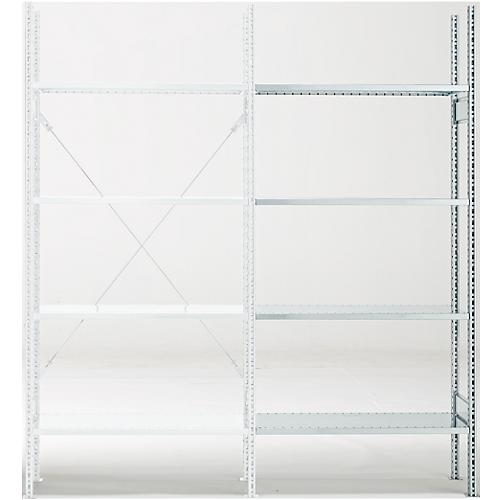 Anbauregal, 4 Böden, H 2278 x B 1055 x T 800 mm, verzinkt