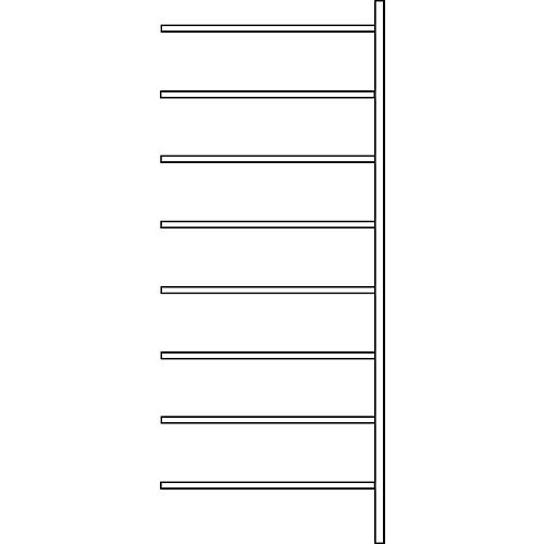 Anbauregal R 3000, 8 Böden, B 1025 mm x T 800 mm, Böden lackiert