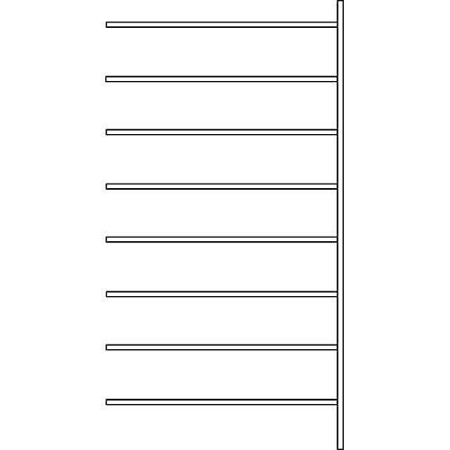 Anbauregal R 3000, 8 Böden, B 1315 mm x T 600 mm, Böden lackiert