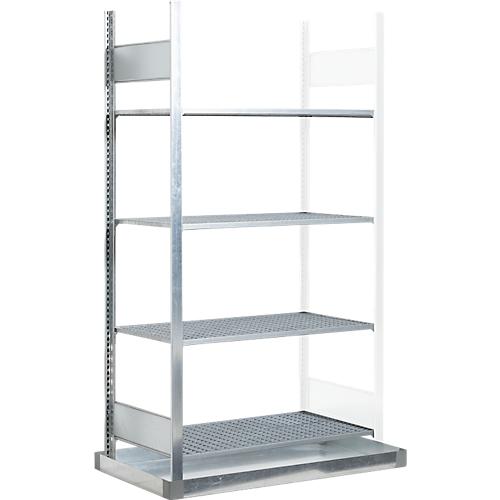 Anbauregal REG-B 1054 für Gefahrstoffregal asecos REG-B 1054, B 1010 x T 525 x H 2000 mm, mit 32 l Bodenauffangwanne und 4 Stahl-Gitterostböden
