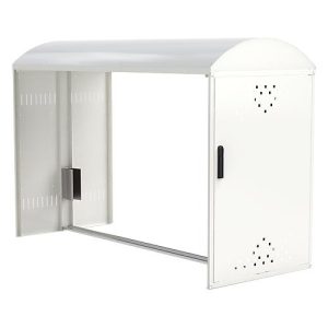 Anbausatz ohne Seitenwand für Fahhradgarage BikeBox 1 B mit Bogendach, verkehrsweiß RAL 9016 Anbausatz ohne Seitenwand für Fahhradgarage BikeBox 1 B mit Bogendach, verkehrsweiß RAL 9016
