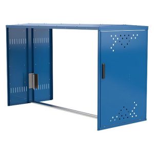 Anbausatz ohne Seitenwand für Fahrradgarage BikeBox 1 G mit Giebeldach, enzianblau RAL 5010 Anbausatz ohne Seitenwand für Fahrradgarage BikeBox 1 G mit Giebeldach, enzianblau RAL 5010