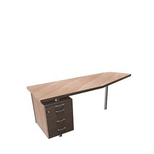 Anbautisch mit Container X-TIME-WORK, Freiform, B 1900/1000 x T 600 x H 740 mm, links, Ulme/Alu Anbautisch mit Container X-TIME-WORK, Freiform, B 1900/1000 x T 600 x H 740 mm, links, Ulme/Alu