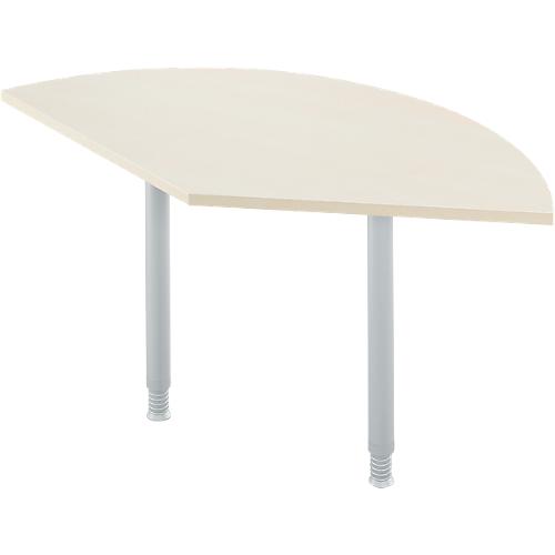 Ansatztisch, 135°, B 800 x T 800 mm, Ahorn/weißalu