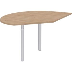 Ansatztisch links BARI, 2 Stützfüße, Form A, Bogen, B 1050 x T 1260 x H 680-820 mm, Eiche-Dekor Ansatztisch links BARI, 2 Stützfüße, Form A, Bogen, B 1050 x T 1260 x H 680-820 mm, Eiche-Dekor