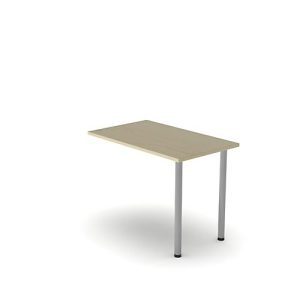 Ansatztisch NEVADA, Rechteck, B 1000 x T 600 x H 720 mm, Rundrohr, Ahorn/alusilber Ansatztisch NEVADA, Rechteck, B 1000 x T 600 x H 720 mm, Rundrohr, Ahorn/alusilber