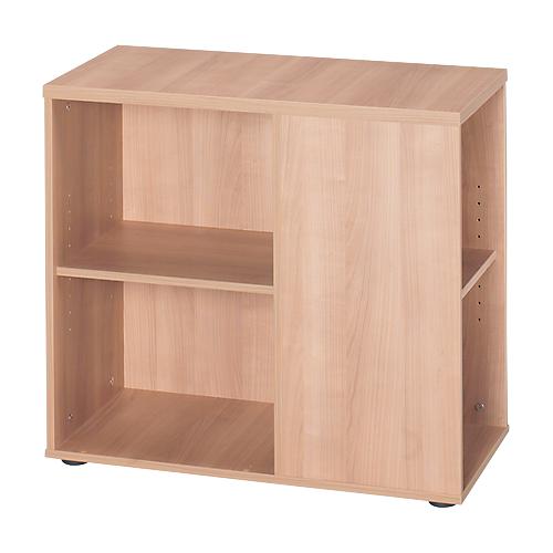 Anstellcontainer TARA, 4 offene Regalfächer, B 400 x T 800 x H 720 mm, Nussbaum-Dekor