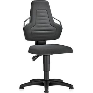 Arbeitsdrehstuhl, Gleiter, Supertec schwarz, Griffe grau Arbeitsdrehstuhl, Gleiter, Supertec schwarz, Griffe grau