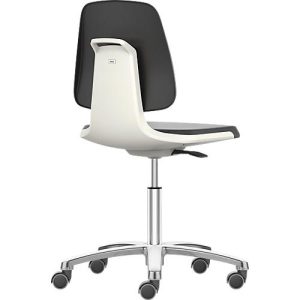 Arbeitsdrehstuhl Labsit, Integralschaum, Rollen, B 450 x T 420 x H 450 – 650 mm, weiß Arbeitsdrehstuhl Labsit, Integralschaum, Rollen, B 450 x T 420 x H 450 – 650 mm, weiß