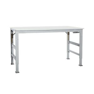 Arbeitstisch Ergo, Elektro-Hydraulik, Platte Kunststoff, 2500 x 1000 mm, alusilber Arbeitstisch Ergo, Elektro-Hydraulik, Platte Kunststoff, 2500 x 1000 mm, alusilber