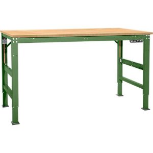 Arbeitstisch Ergo, Elektro-Hydraulik, Platte Multiplex, 1000 x 800 mm, resedagrün Arbeitstisch Ergo, Elektro-Hydraulik, Platte Multiplex, 1000 x 800 mm, resedagrün